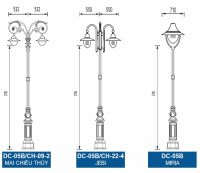 Cột đèn sân vườn DC-05B - Cột đế gang, thân nhôm đúc  ...
