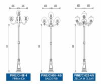 Cột đèn sân vườn Pine đế gang - Sản xuất theo yêu cầu